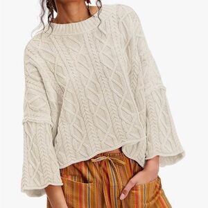Women's Cream Cable Knit Sweater